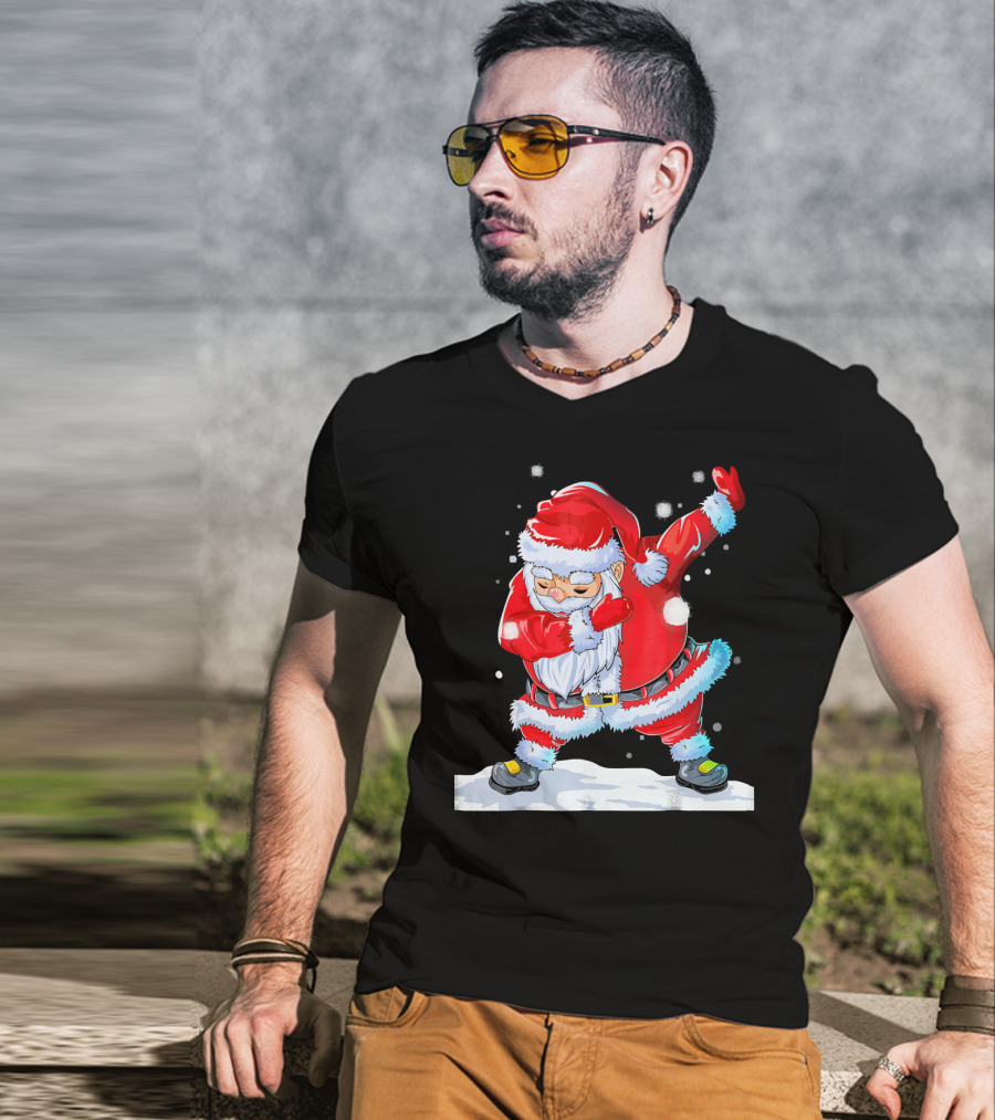 Dabbing Santa Claus Christmas Funny Festive Pose T-Shirt