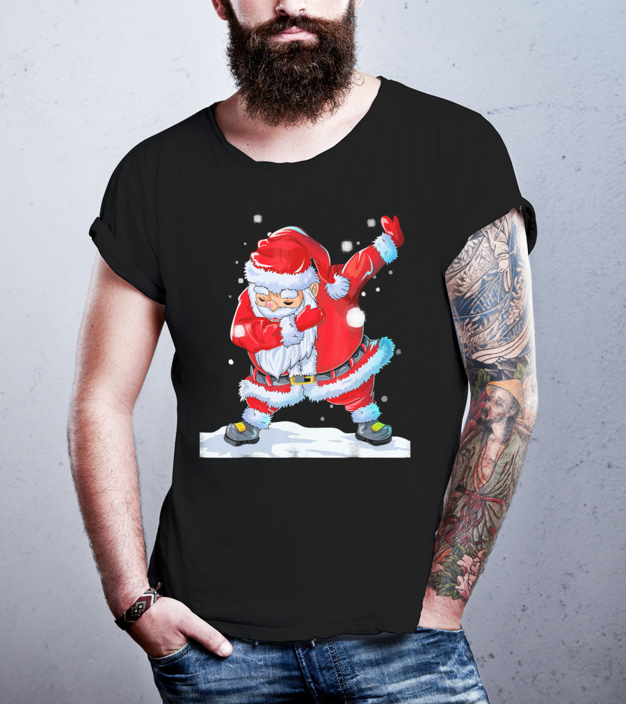 Dabbing Santa Claus Christmas Funny Festive Pose T-Shirt