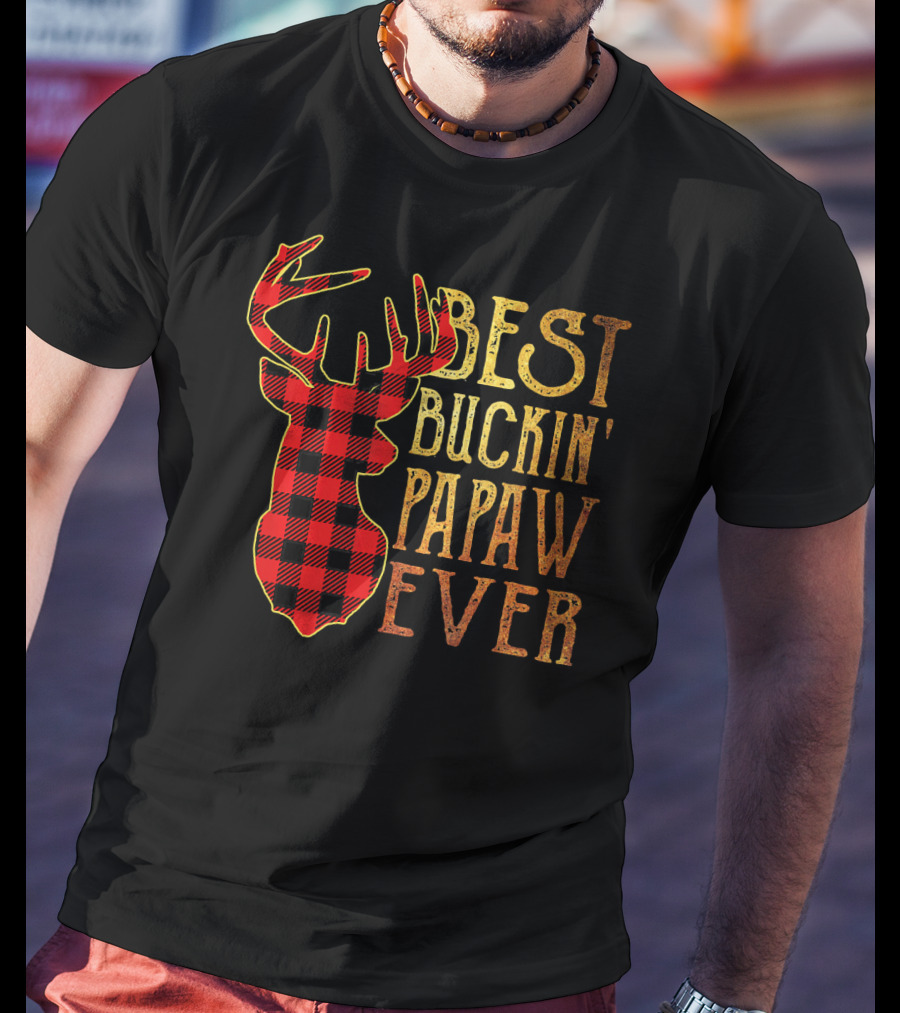 Best Buckin' Papaw Ever Reindeer Plaid T-Shirt