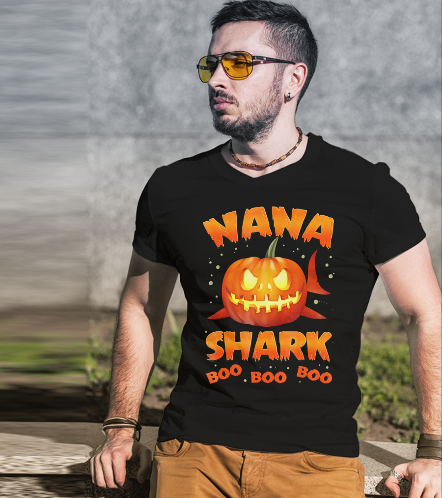 Nana Shark Pumpkin Boo Boo Boo T-Shirt