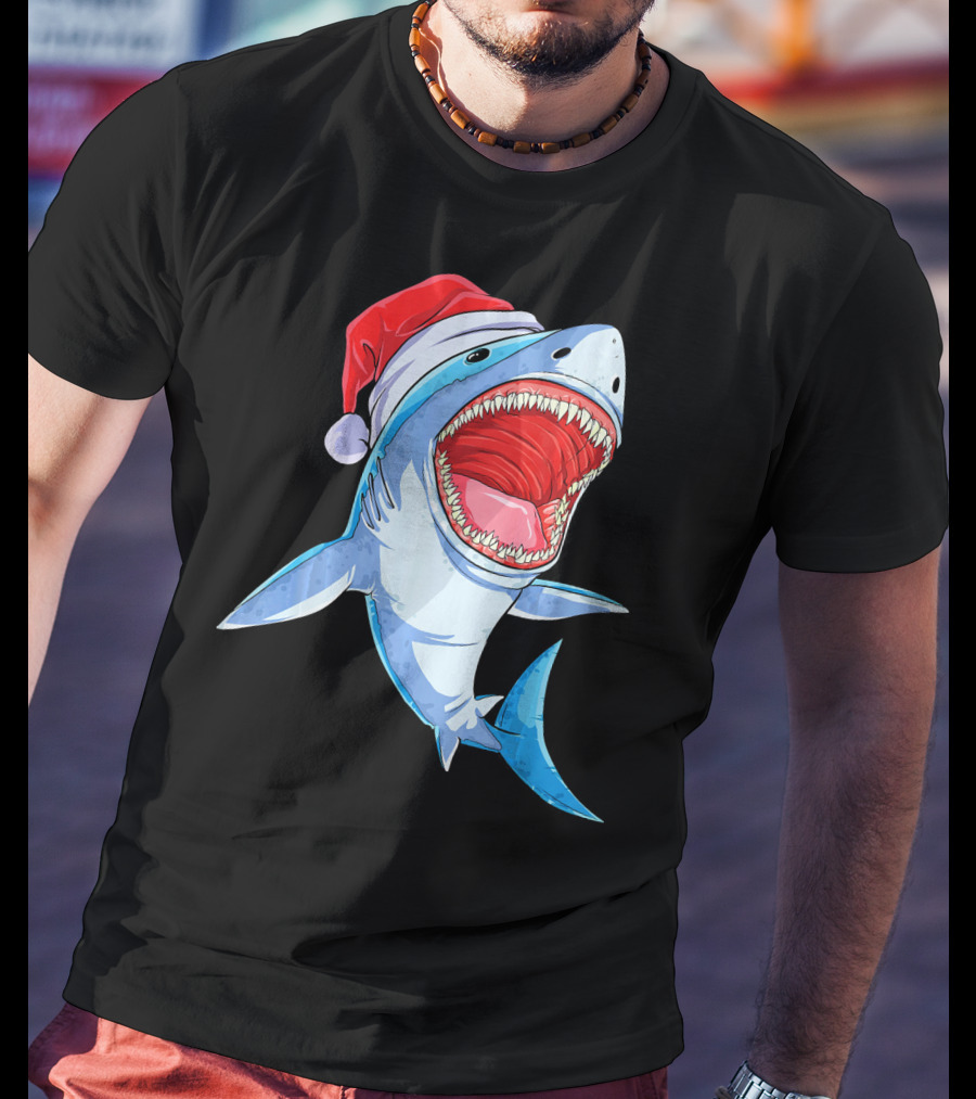 Christmas Kids Santa Shark T-Shirt