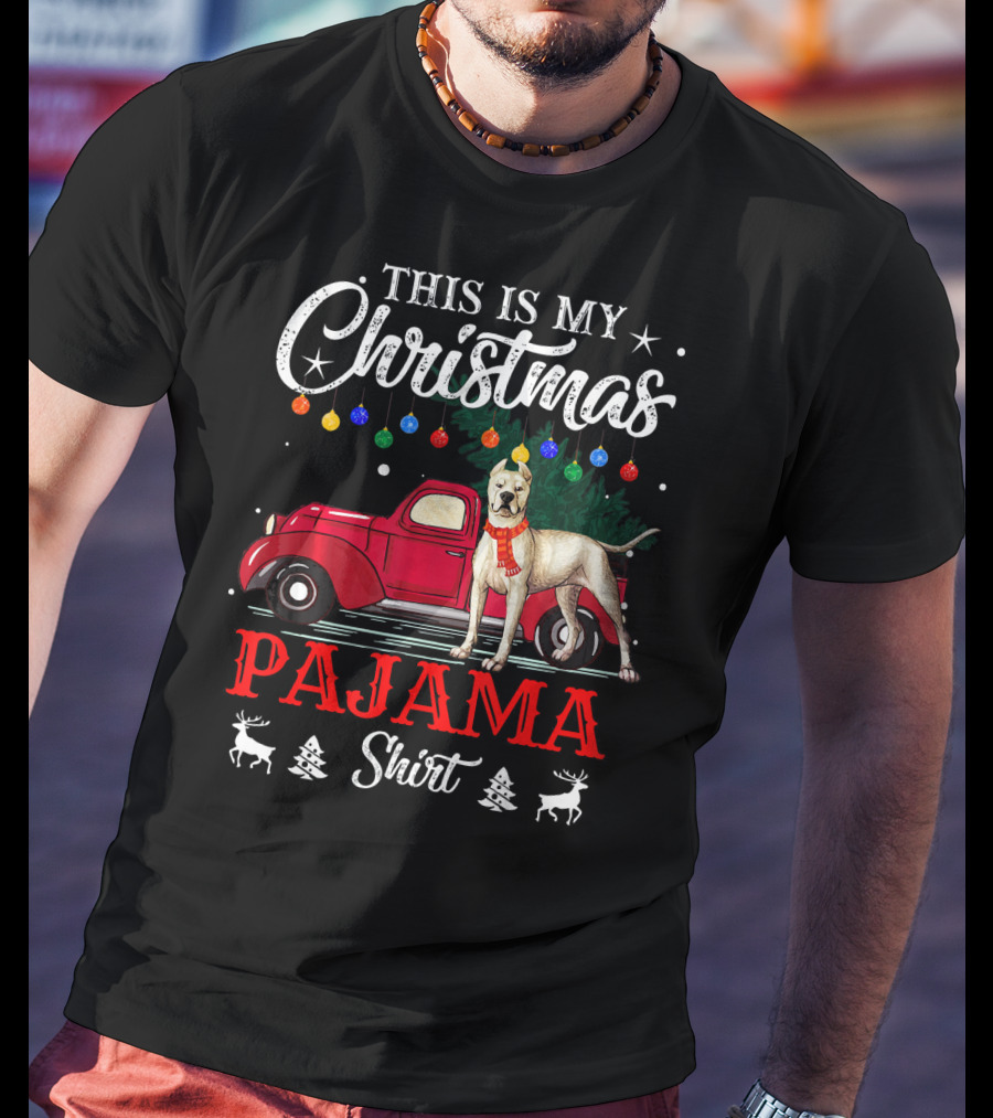 This Is My Christmas Pajama Shirt Dogo Car Holiday Lights T-Shirt