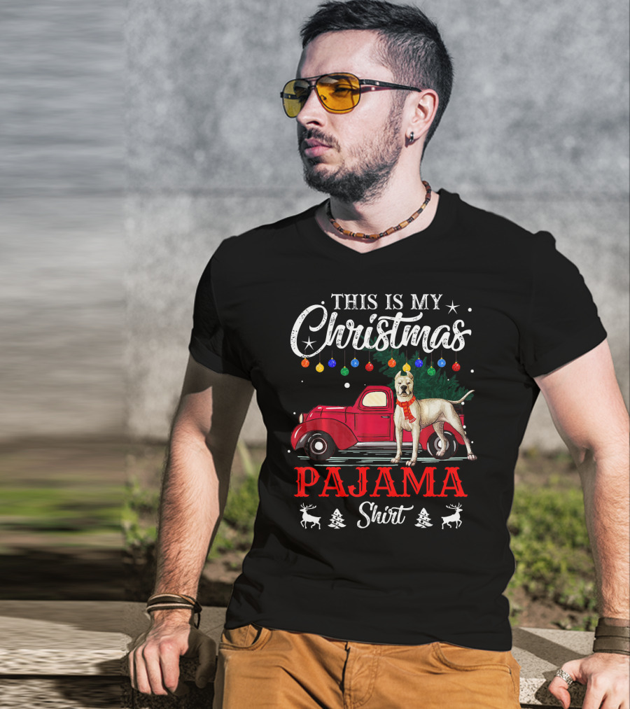 This Is My Christmas Pajama Shirt Dogo Car Holiday Lights T-Shirt