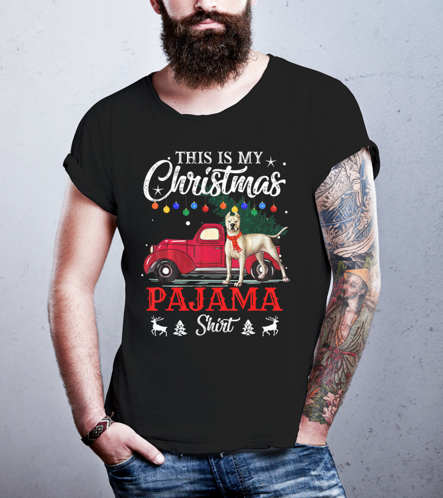 This Is My Christmas Pajama Shirt Dogo Car Holiday Lights T-Shirt