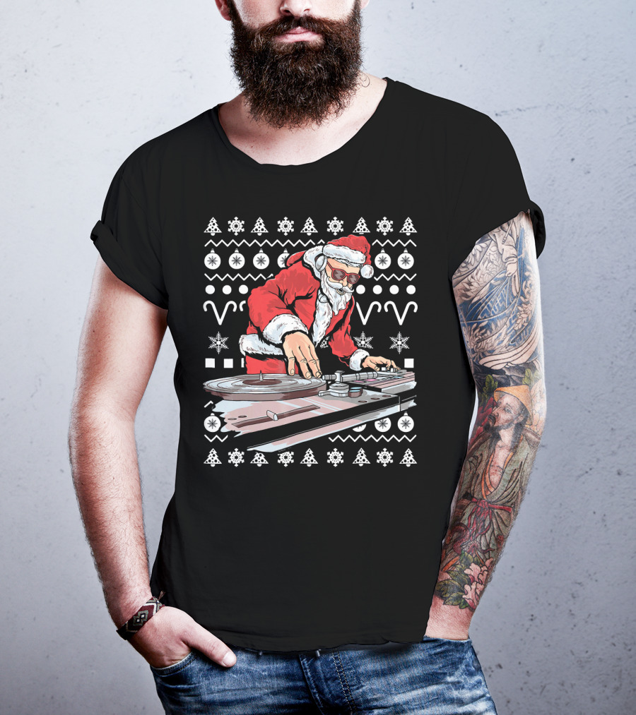 Santa Claus DJ Remixing Holiday Beats T-Shirt
