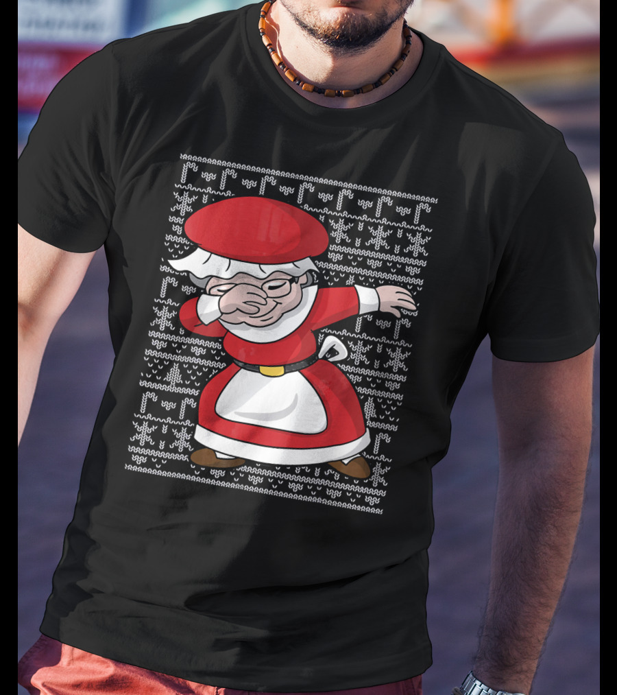 Dabbing Mrs Claus Ugly Christmas T-Shirt