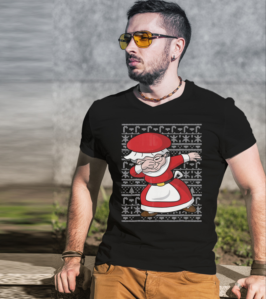 Dabbing Mrs Claus Ugly Christmas T-Shirt