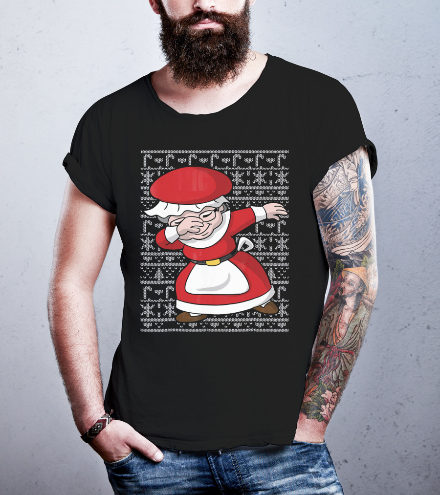 Dabbing Mrs Claus Ugly Christmas T-Shirt