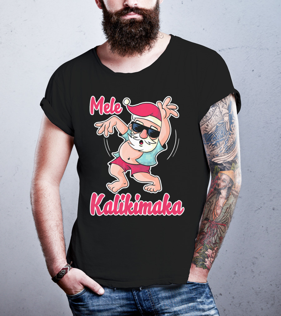 Mele Kalikimaka Dancing Santa Hula Holiday Vibes T-Shirt