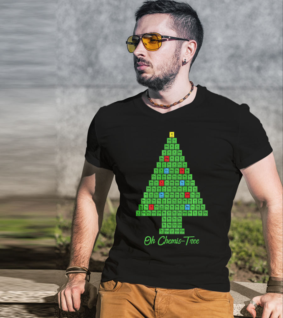 Oh Chemis Tree Periodic Table Christmas Parody Chemistry T-Shirt