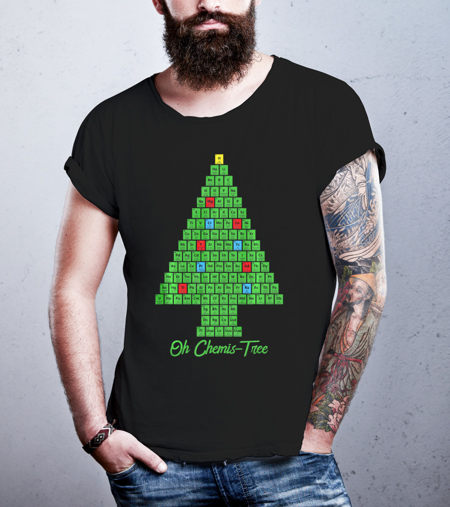 Oh Chemis Tree Periodic Table Christmas Parody Chemistry T-Shirt