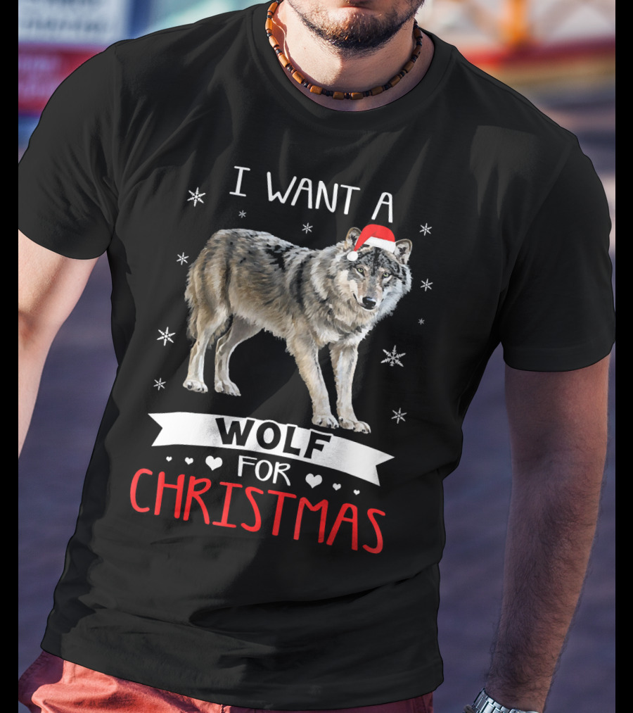I Want A Wolf For Christmas T-Shirt