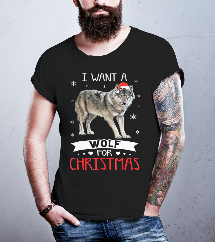 I Want A Wolf For Christmas T-Shirt