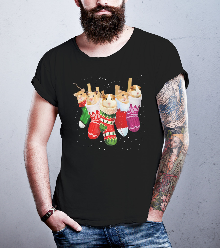 Hamster Holiday Cozy Stockings T-Shirt