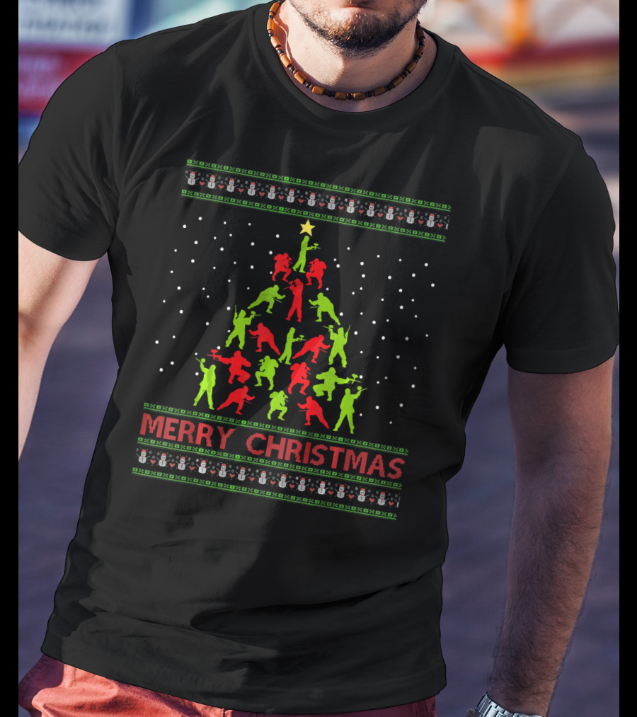 Merry Christmas Paintball Sport Christmas Tree T-Shirt