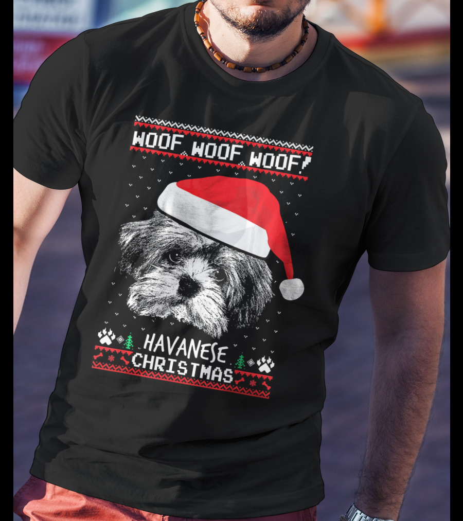 Woof Woof Woof Havanese Christmas T-Shirt