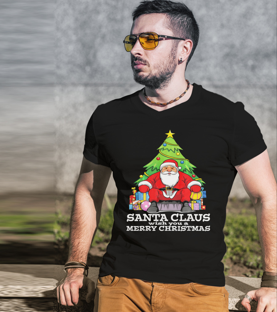 Santa Claus Wish You A Merry Christmas T-Shirt