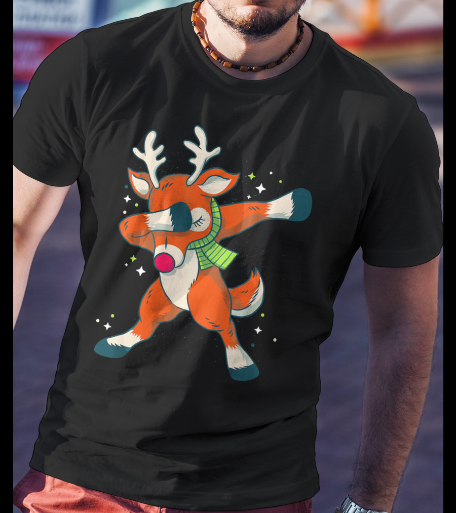 Merry Christmas Dabbing Deer Dab Dance Holiday Fun T-Shirt