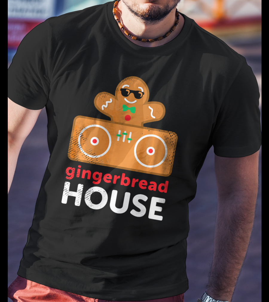 Gingerbread House Christmas DJ Gingerbread T-Shirt