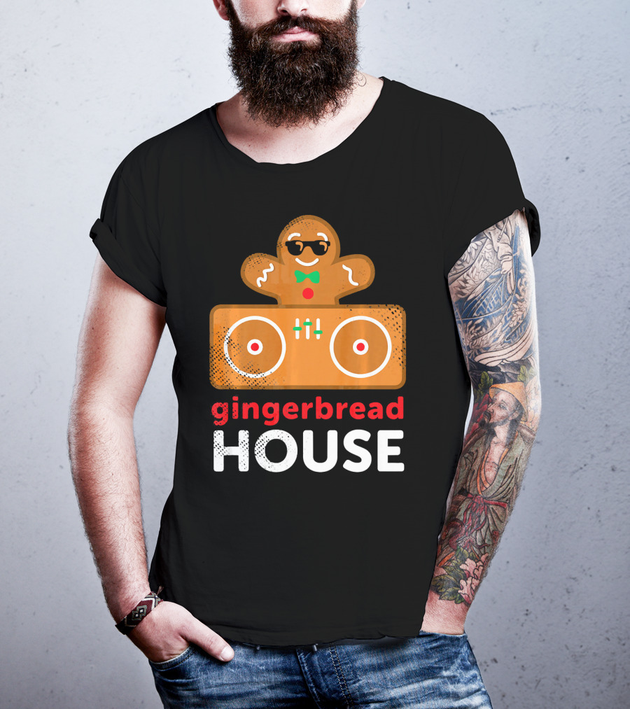 Gingerbread House Christmas DJ Gingerbread T-Shirt