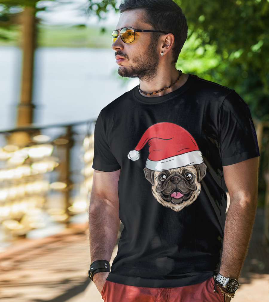 Kids Pug Santa Claus T-Shirt