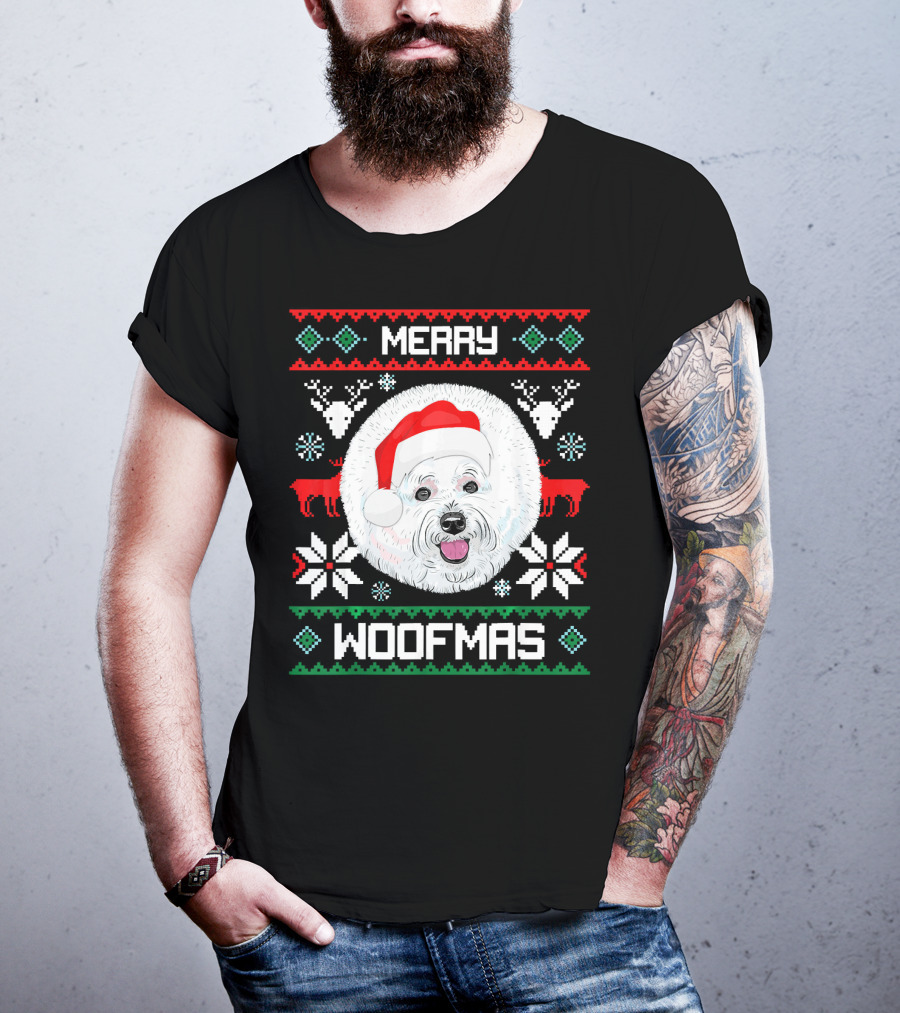 Merry Woofmas Bichon Frise Holiday T-Shirt