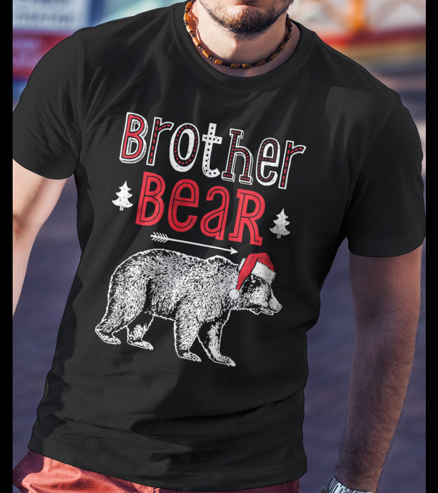 Brother Bear Christmas Santa Hat Arrow Trees T-Shirt