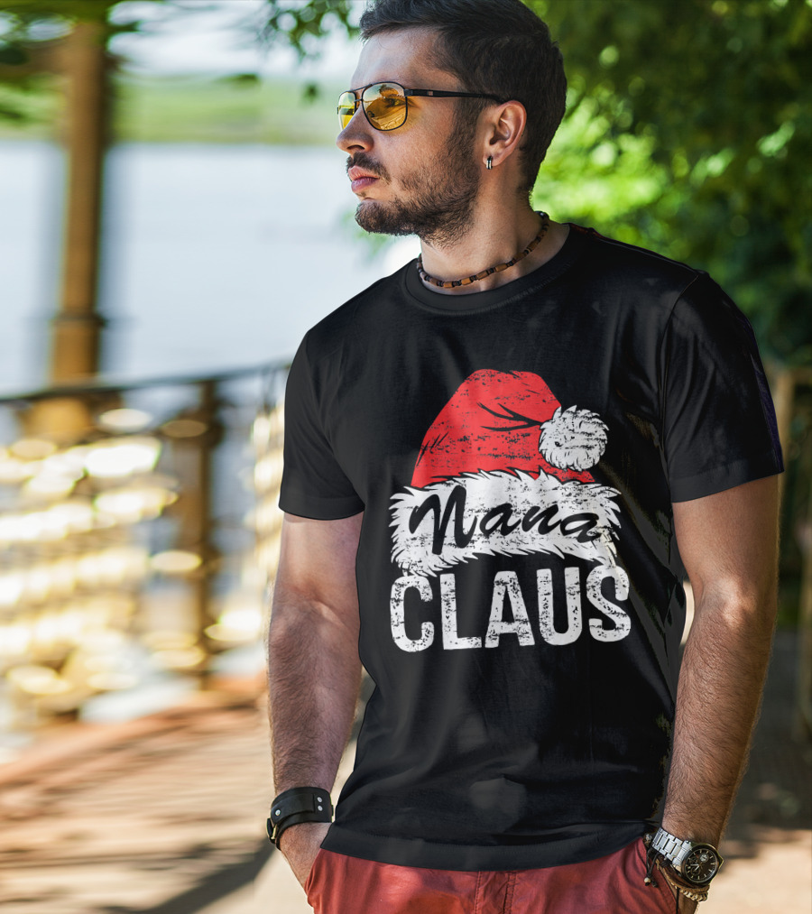 Nana Claus Matching Family Christmas Santa Hat T-Shirt