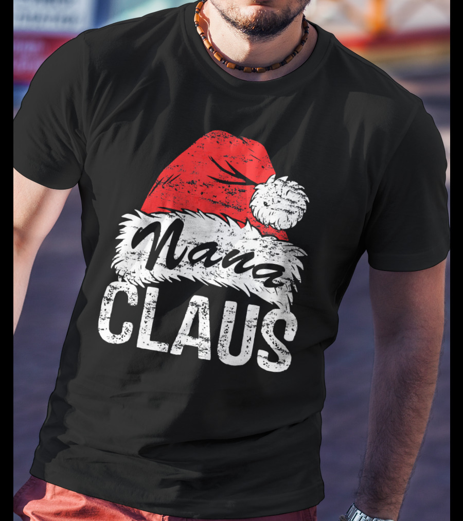 Nana Claus Matching Family Christmas Santa Hat T-Shirt