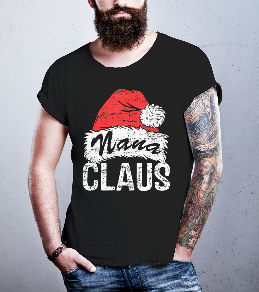Nana Claus Matching Family Christmas Santa Hat T-Shirt