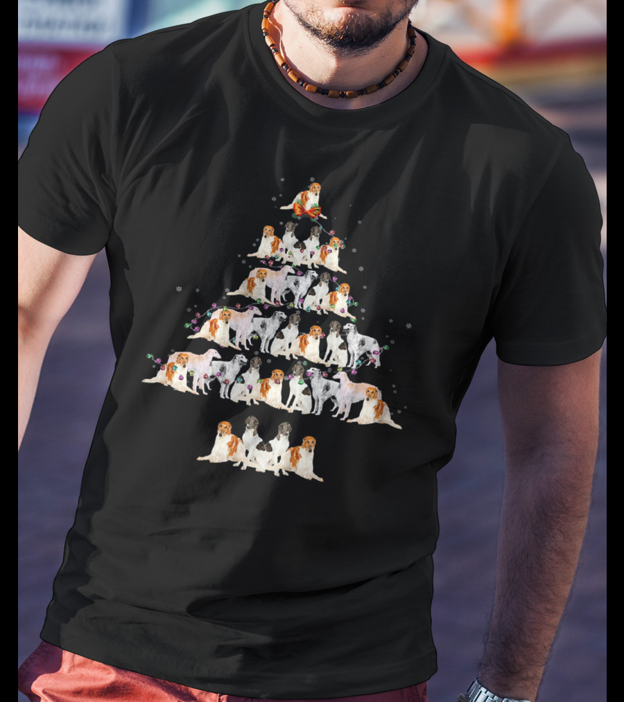 Borzoi Dog Christmas Tree Arrangement T-Shirt