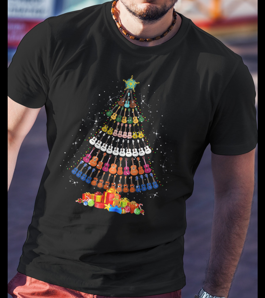 Ukulele Lover Merry Christmas Tree T-Shirt