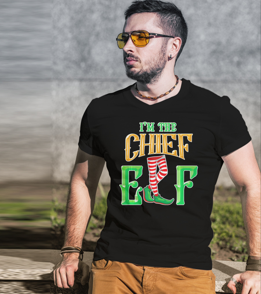 I'm The Chief Elf Family Matching Christmas Pajama Party T-Shirt