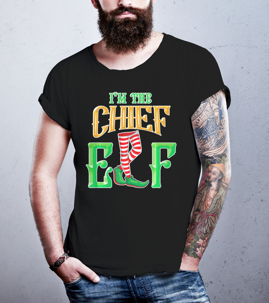 I'm The Chief Elf Family Matching Christmas Pajama Party T-Shirt