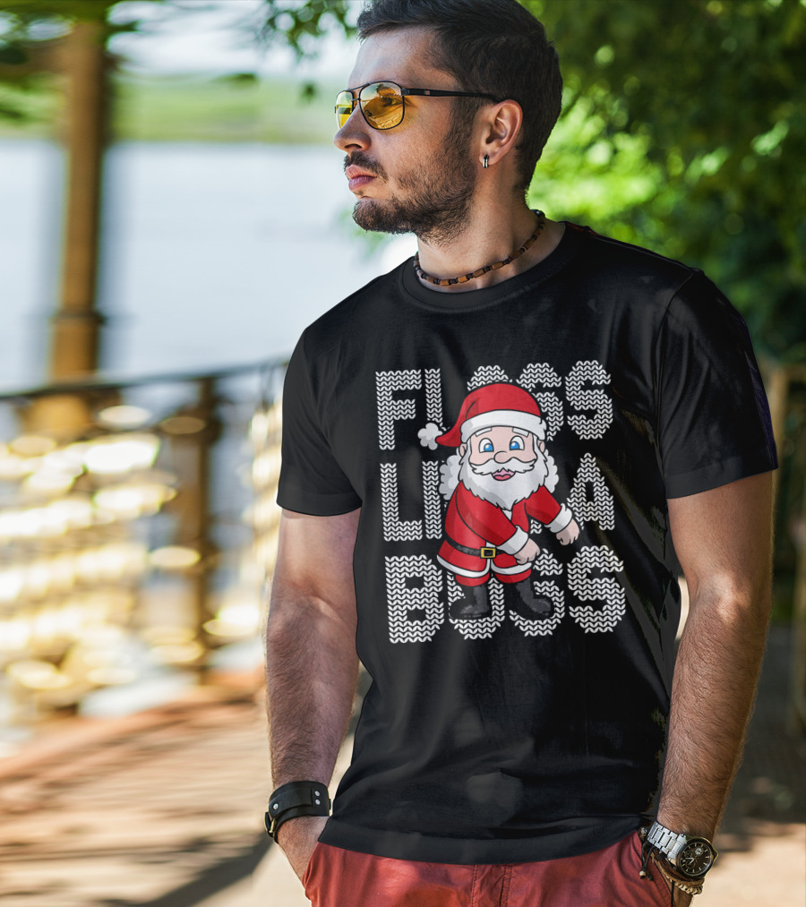 Santa Floss Like A Boss Christmas Kids T-Shirt