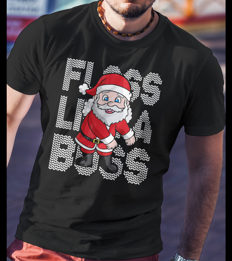 Santa Floss Like A Boss Christmas Kids T-Shirt