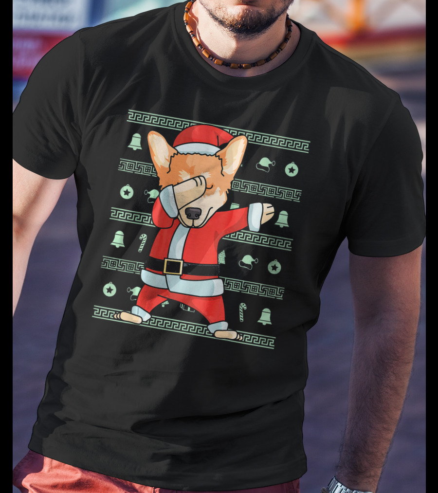 Corgi Santa Dabbing Christmas T-Shirt