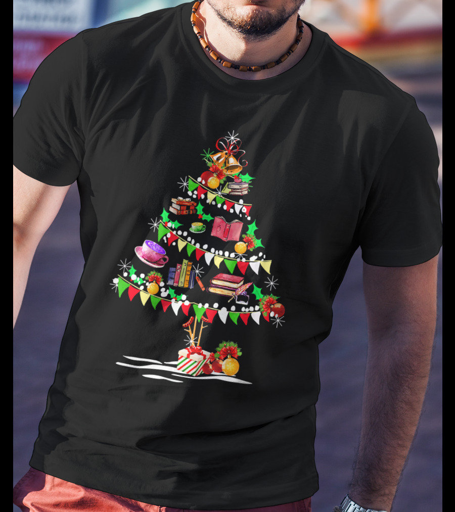 Christmas Tree Of Books And Holiday Cheer T-Shirt