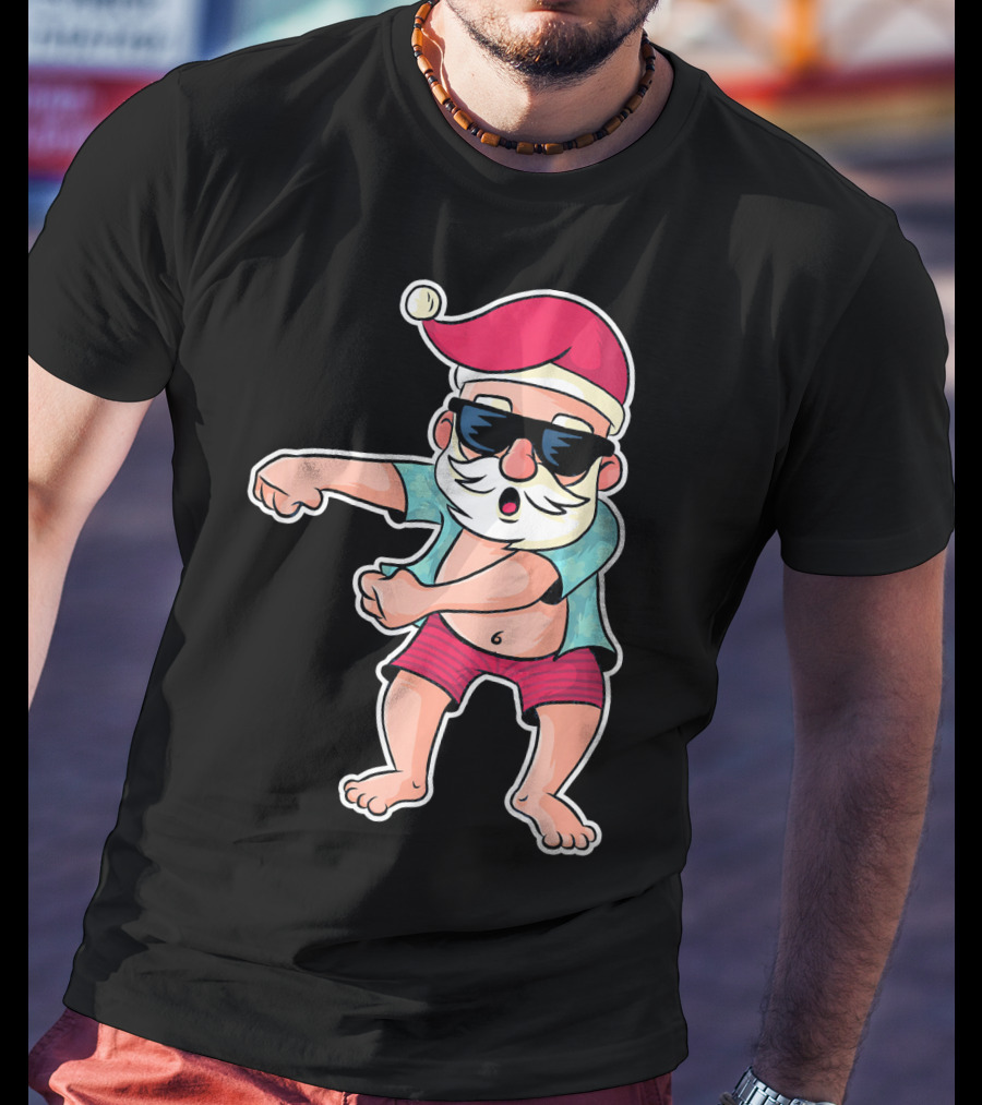 Flossing Dance Santa In Sunglasses And Hat T-Shirt