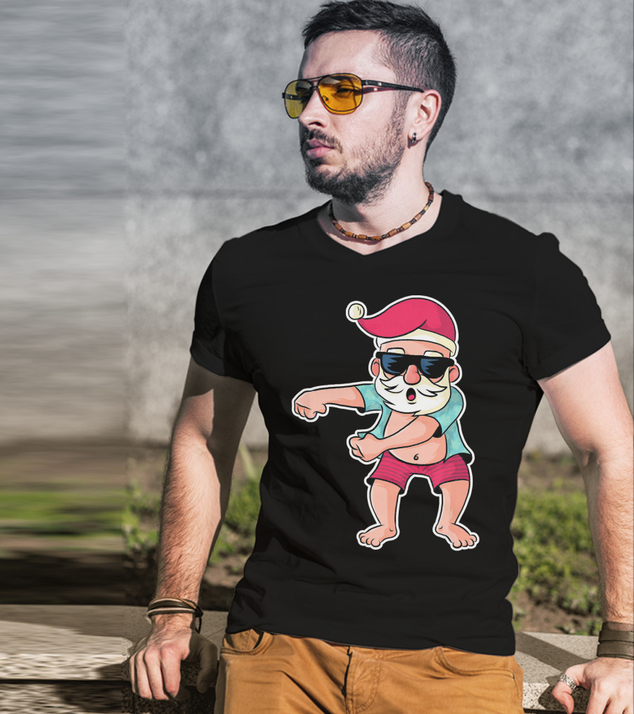 Flossing Dance Santa In Sunglasses And Hat T-Shirt