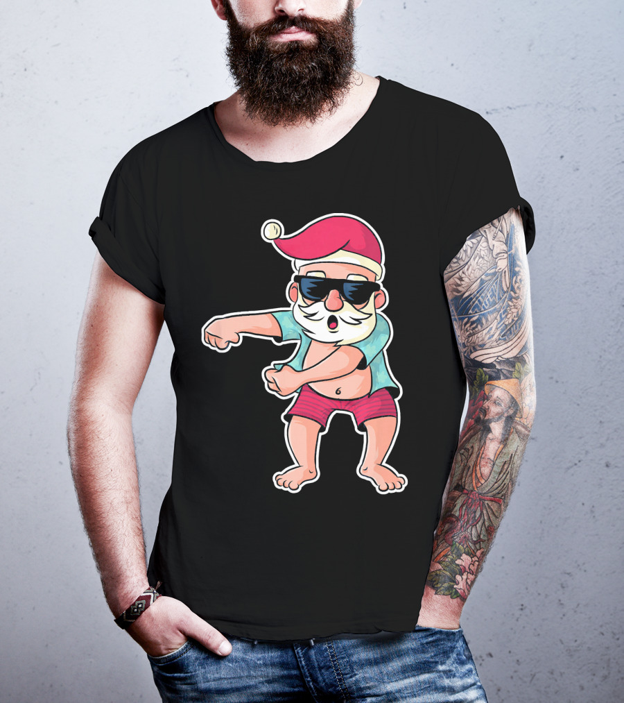 Flossing Dance Santa In Sunglasses And Hat T-Shirt