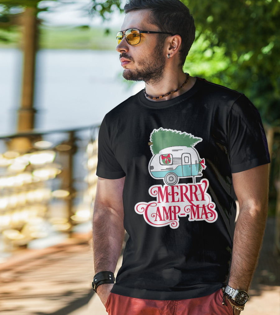Merry Camp-Mas Christmas Vintage Camper T-Shirt
