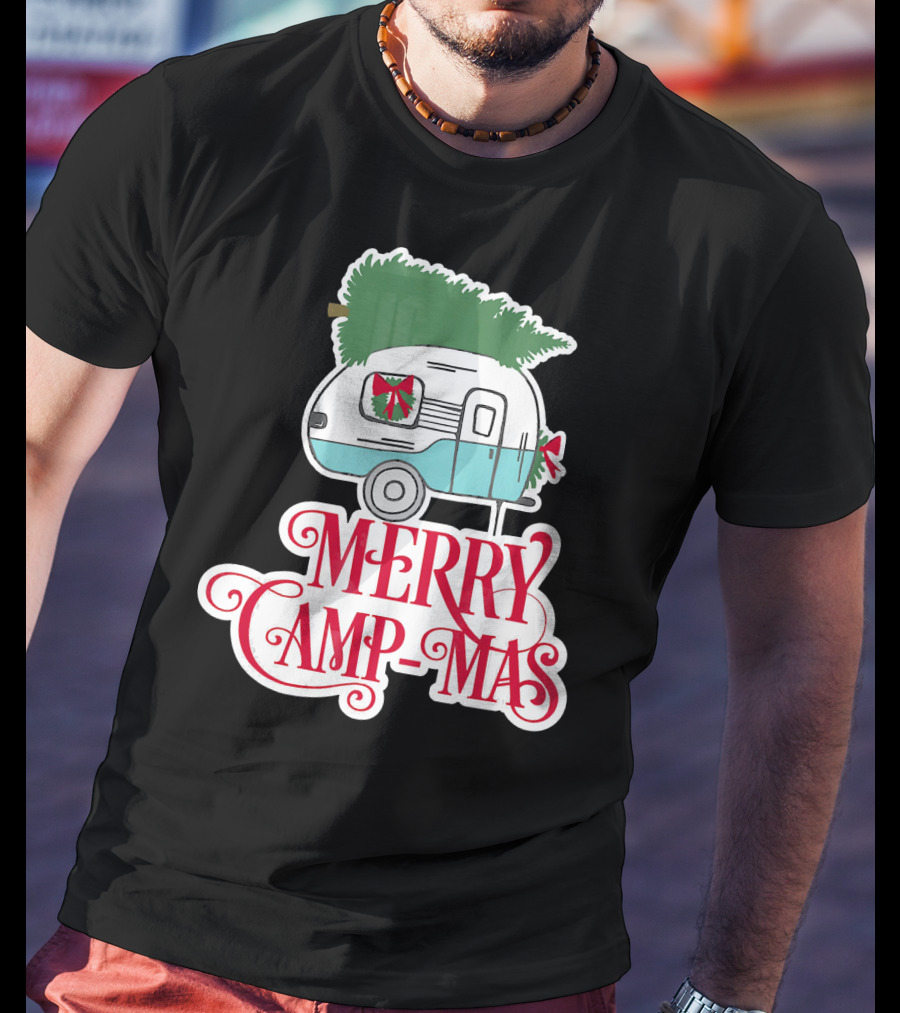 Merry Camp-Mas Christmas Vintage Camper T-Shirt