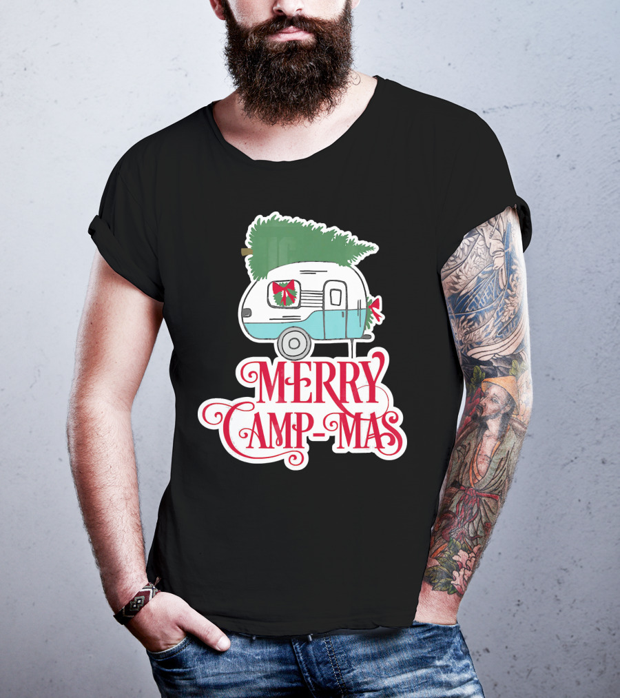 Merry Camp-Mas Christmas Vintage Camper T-Shirt