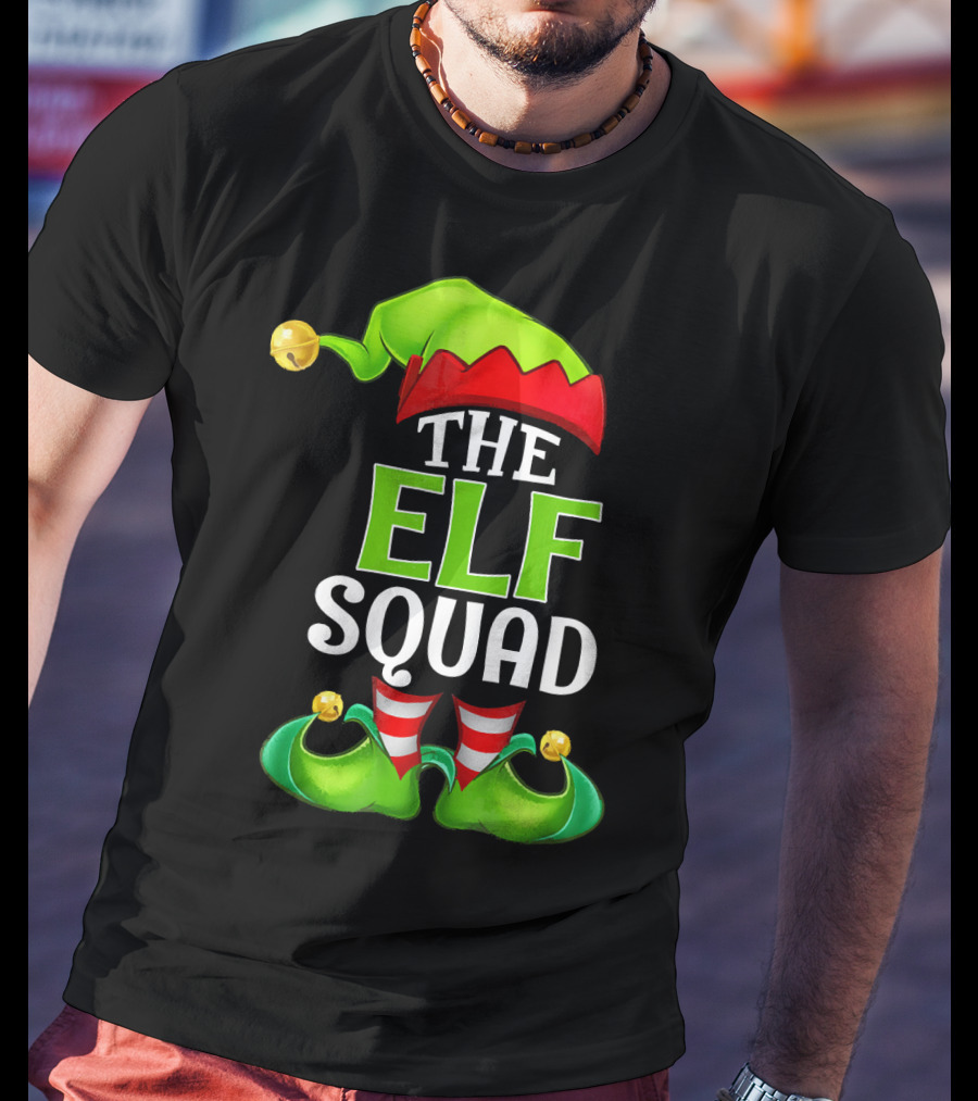 THE ELF SQUAD Green Hat Striped Stockings T-Shirt