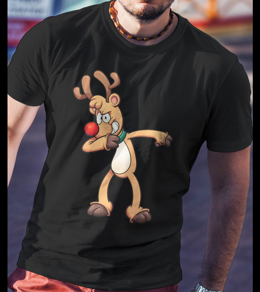 Rudolph Dabbing Reindeer Christmas Dance Antlers T-Shirt