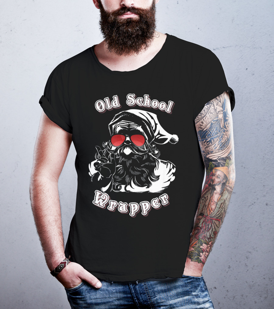 Old School Wrapper Santa With Sunglasses T-Shirt