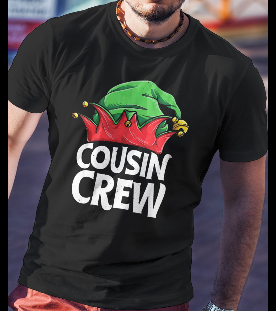 Cousin Crew Elf Christmas Jester Hat T-Shirt