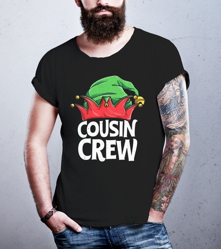 Cousin Crew Elf Christmas Jester Hat T-Shirt