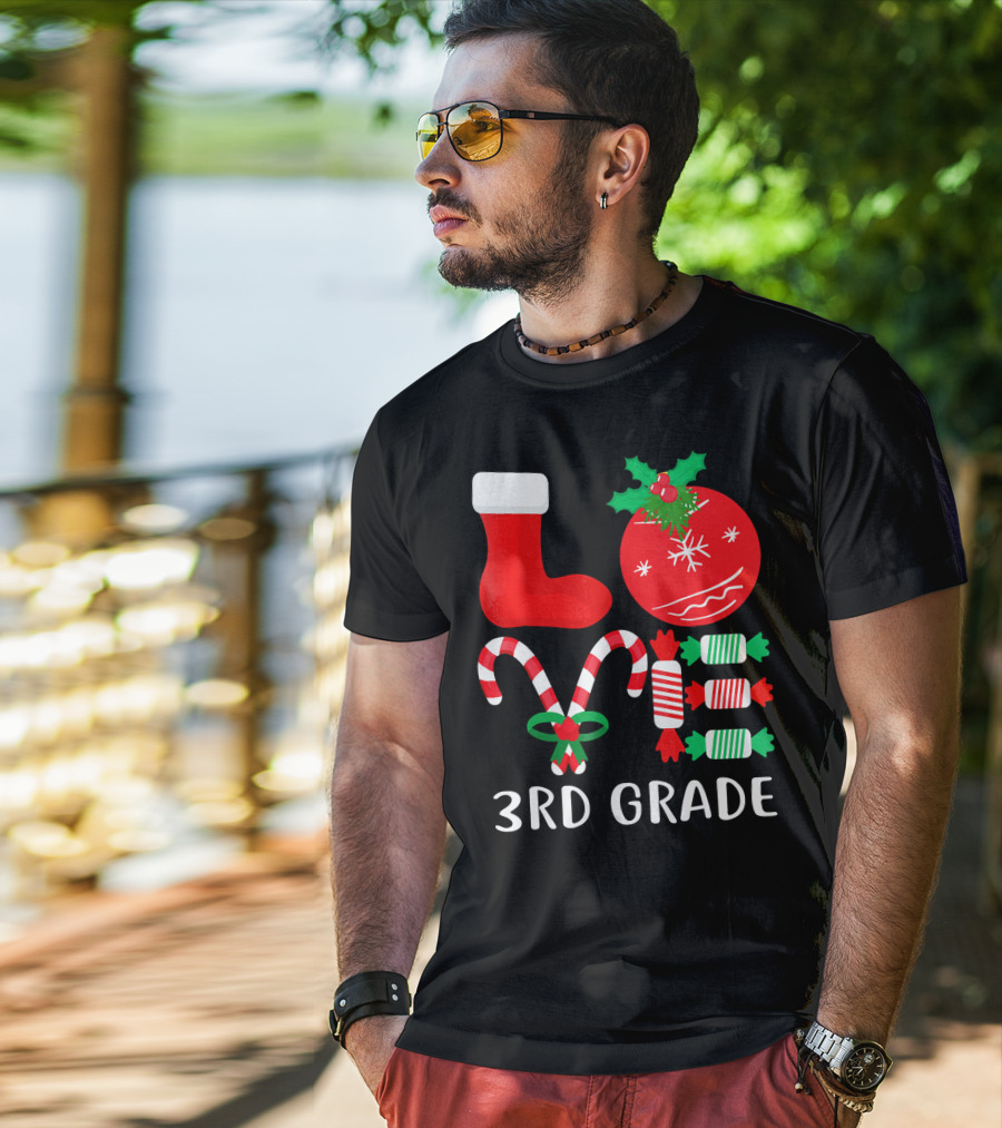 Candy Cane Christmas 3rd Grade Holiday T-Shirt